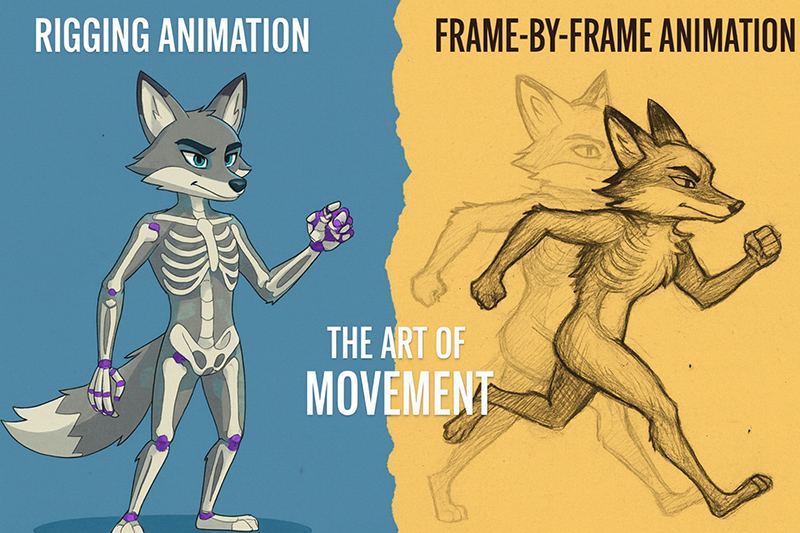 rigged animation vs frame by frame